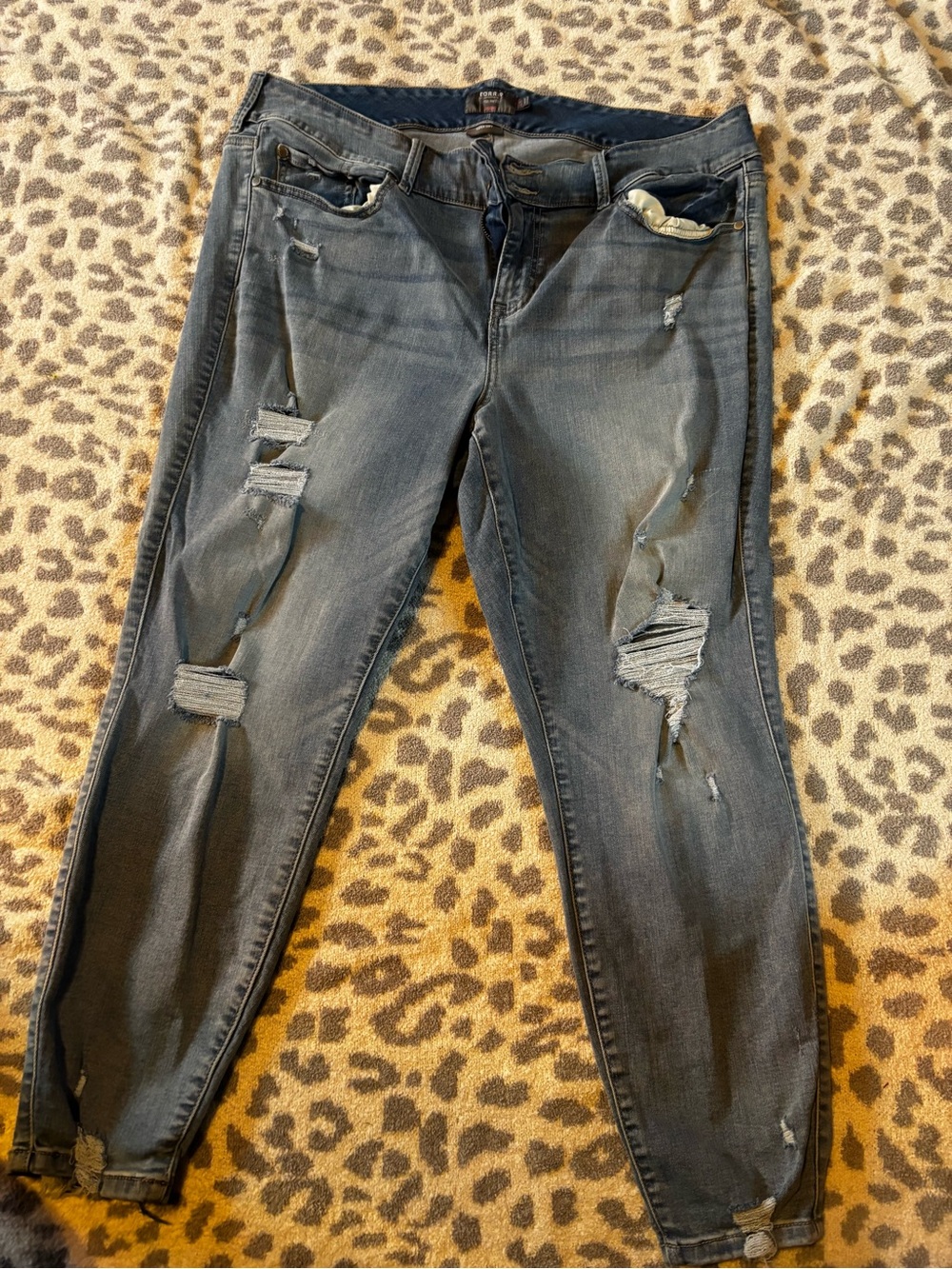 Distressed Boyfriend Jeans for Women in Dark Gray